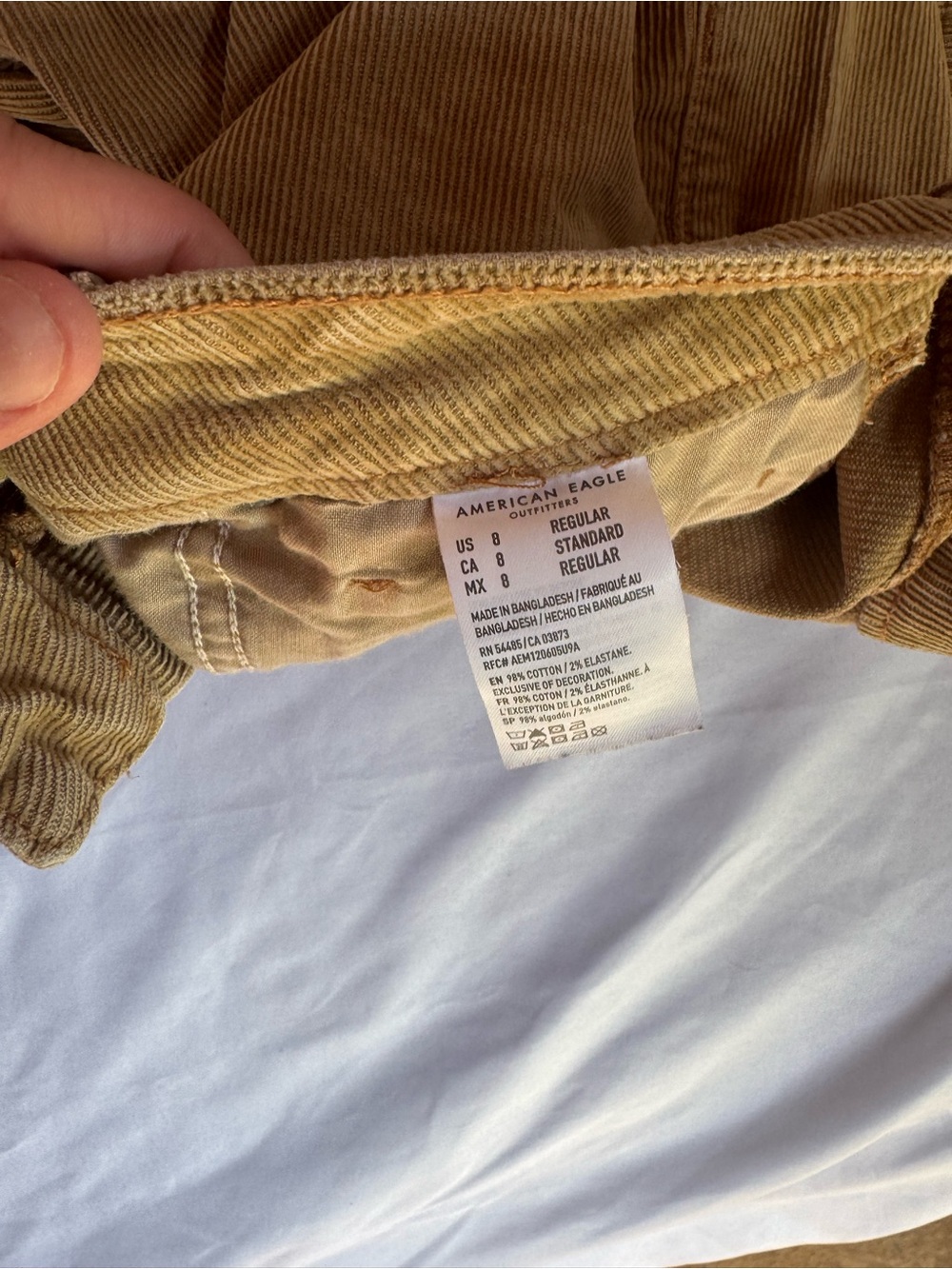 American Eagle Outfitters Tan Corduroy Boot Cut Pants